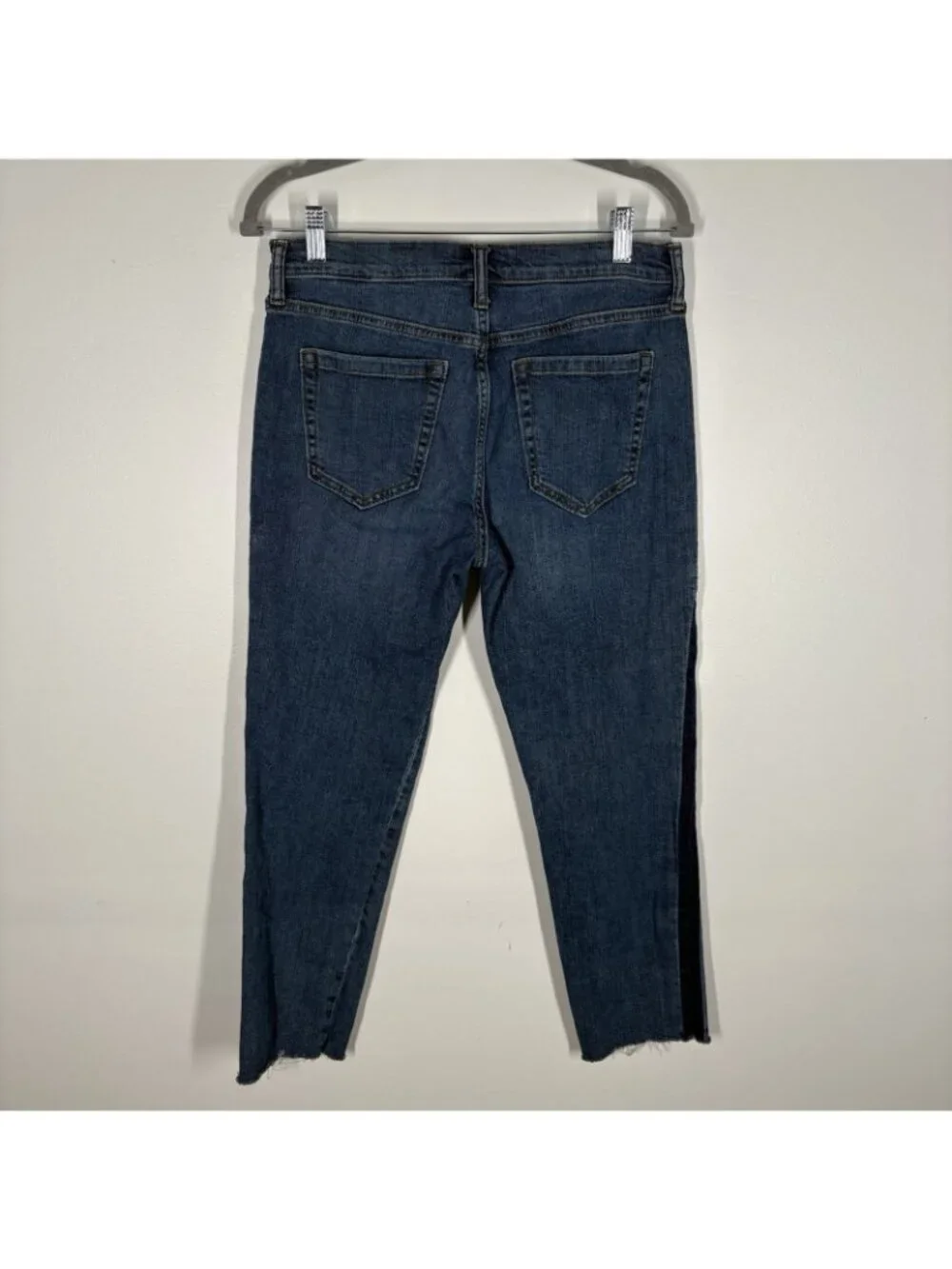 Banana Republic Factory Women 28/6 Medium Wash Tuxedo Stripe Straight Ankle Jean